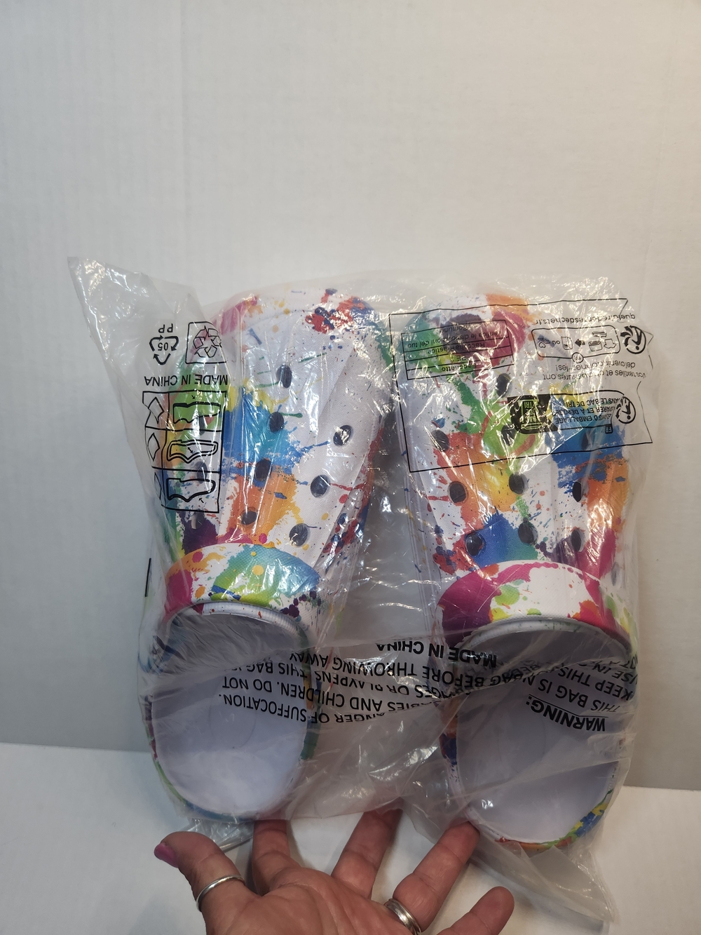 Paint-Splash Women's Clog Mules - White Multicolor